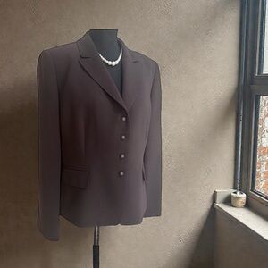 Brown Tahari Arthur S. Levine Petite Classic Tailored Women's Blazer Size 14P